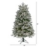 Nearly Natural 5-ft Flocked Colorado Mountain Fir Artificial Christmas Tree with 300 Warm White Microdot (Multifunction) - 2 of 4