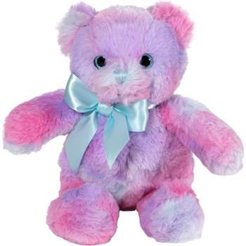 Bearington Rainbow Teddy Bear: Lil Gem Bear, Handsewn 12 Plush Animal in Rainbow Pink, Blue and Purple, Made with Ultra-Soft Fur and Premium Fill
