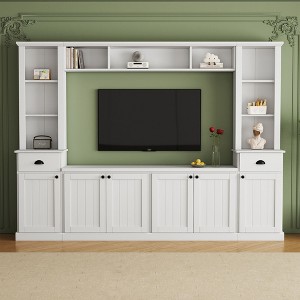 NicBex Minimalist Entertainment Wall Unit Set with Bridge TV Stand with Adjustable Shelves Media Console with Ample Storage for Living Room - 1 of 4