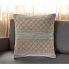 20" Beige And Gray Cotton Geometric Throw Pillow - 2 of 4