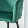 PAGED Modern Velvet Bar Stools Set of 2, Counter Height Bar Chair with Back and Metal Legs for Bar, Kitchen, Dining Room - 4 of 4