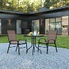 Flash Furniture 3 Piece Outdoor Patio Dining Set - Tempered Glass Patio Table, 2 Flex Comfort Stack Chairs - 2 of 4