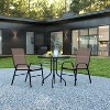 Flash Furniture 3 Piece Outdoor Patio Dining Set - Tempered Glass Patio Table, 2 Flex Comfort Stack Chairs - image 2 of 4