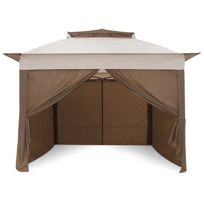 EAGLE PEAK 11x11 Pop-up Instant Gazebo Tent with 4 Sidewalls Outdoor Canopy Shelter with Carry Bag