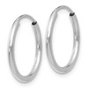 Black Bow Jewelry 1.5mm, 14k White Gold Endless Hoop Earrings, 16mm (5/8 Inch) - 2 of 4