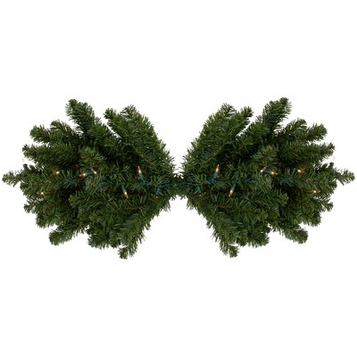 Northlight Pre-Lit Canadian Pine Artificial Christmas Swag - 32" - Clear Lights