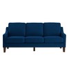 74" Velvet 3-Seater Sofa with Scooped Armrest, Wood Legs, and Removable Cushions - 4 of 4