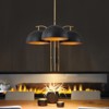 LLHZSY 24" Pendant Chandelier 3-Light Fixture for Dining Room Kitchen Living Room - 2 of 4