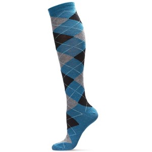 Memoi Women's Soft Argyle Shades Cashmere Blend Knee High Socks - 1 of 2
