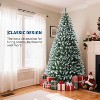RONSHIN Prelit Pencil Snow Flocked Spruce Christmas Tree, Pre-Decorated with Pine Cones & Foldable Stand, Artificial Xmas Tree in Green-White - 2 of 4