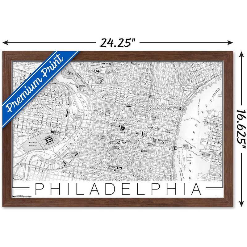 Trends International Philadelphia Map Framed Wall Poster Prints, 3 of 7