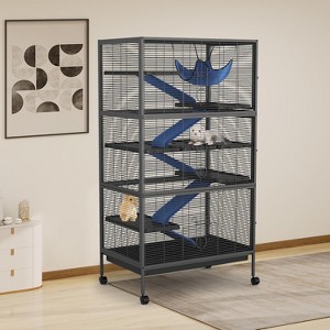 Ferret Cage,59" H Large Critter Nation Cage with 5 Removable Ramps,Hammock,Metal Cages On Wheels for Chinchillas,Guinea Pigs,Rabbit,Sugar Glider - 1 of 4