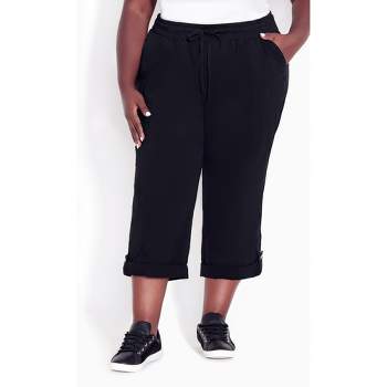 Women's Pants Size S Ladies' Roll Cuff Capri Black