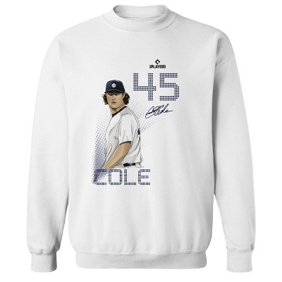 MLBPA Men's Cole Pw Licensed New York Yankees Baseball Gerrit Cole Long Sleeve Graphic Cotton Pullover Sweatshirt - White XL