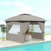 Outsunny 11' x 11' Outdoor Patio Gazebo with Curtains, Church Windows, Galvanized Steel Frame for Lawn, Backyard and Deck - 2 of 4