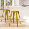 Merrick Lane Metal Stool with Powder Coated Finish and Integrated Floor Glides - 2 of 4