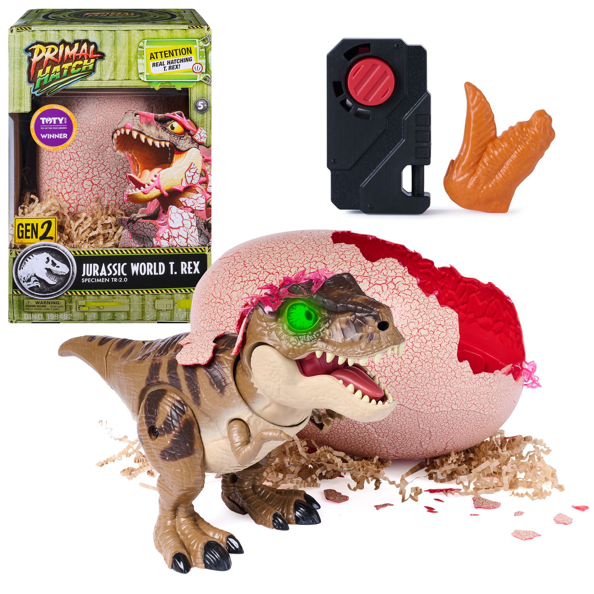 Primal Hatch Jurassic World Interactive T-Rex Toy Dinosaur & Egg Animal Figures