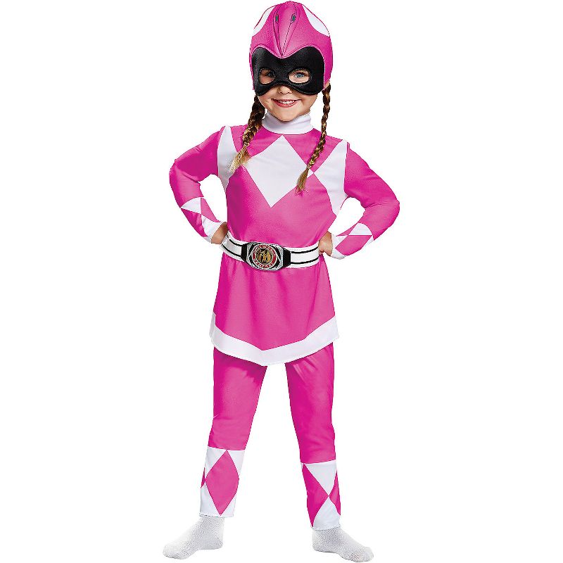 Toddler Girls' Classic Mighty Morphin Pink Ranger Jumpsuit, 1 of 5