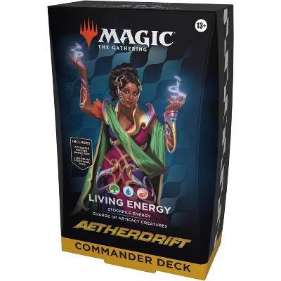 MAGIC THE GATHERING Magic: The Gathering Aetherdrift Commander Deck - Living Energy (100-Card Deck, 2-Card Collector Booster Sample Pack +