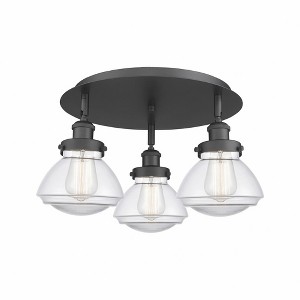 Olean - 3 Light Flush Mount In Art Deco Style-8 Inches Tall and 18.25 Inches Wide - 1 of 1