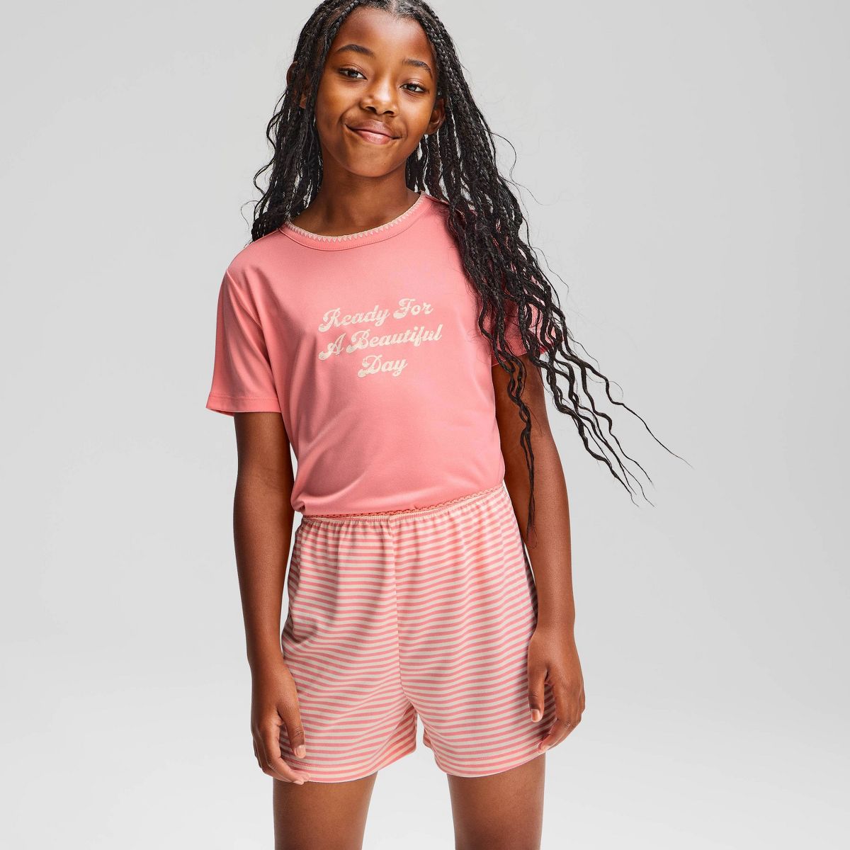 Girls' 2pc T-Shirt and Shorts Pajama Set - Cat & Jack™ - thumbnail 8