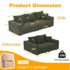 82.7" Plush Corduroy Convertible Sectional Sofa with Movable Ottomans - 3 of 4