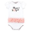 Hudson Baby Infant Girl Cotton Bodysuits, Mamas Girl Pink Peony Tutu - 3 of 4