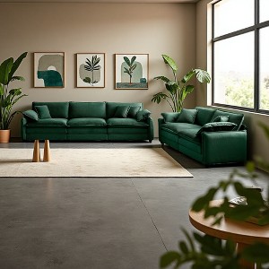 Corduroy 2-Seater & 3-Seater Sofa Set with Flexible Layout - 1 of 4