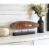 HomeRoots 15" Brown and Black Wood and Metal Tabletop Sculpture - 2 of 4