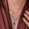 Ross-Simons 8.95 ct. t.w. London Blue Topaz and .38 ct. t.w. Diamond Necklace in Sterling Silver Size 18 - 4 of 4