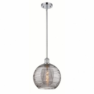 Athens Deco Swirl - 1 Light Stem Hung Mini Pendant In Industrial Style-13 Inches Tall and 10 Inches Wide - 1 of 1