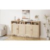 Sideboard Buffet Cabinet Rattan, with 2 Doors and Shelf, Dining Room Furniture, 36'' High,for Kitchen, Living Room, Dining, Office - 4 of 4