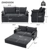 Lycvki 59.5 in. Corduroy Convertible Sleeper Sofa Couch with Side Storage - 3 of 4