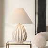 Uttermost Javary Matte Beige Table Lamp – 27.5"H Porcelain Sculpted Base with Brass Accents & Linen Shade - 2 of 4