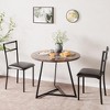 3-Piece Modern Round Dining Set for 2 - Marble White & Gold Kitchen Table with 2 Chairs, Compact Apartment Table Set for Small Spaces & Studios - 2 of 4