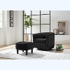 MAYEERTY 360° Swivel Corduroy Recliner Armchair with Ottoman for Living Room/Bedroom (Black) - 2 of 4