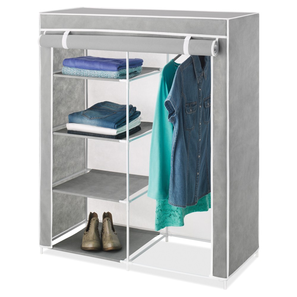UPC 038861647065 product image for Whitmor Freestanding Closet with Gray Cover | upcitemdb.com