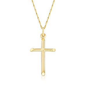 Ross-Simons Italian 14kt Yellow Gold Cross Pendant Necklace Size - 1 of 3