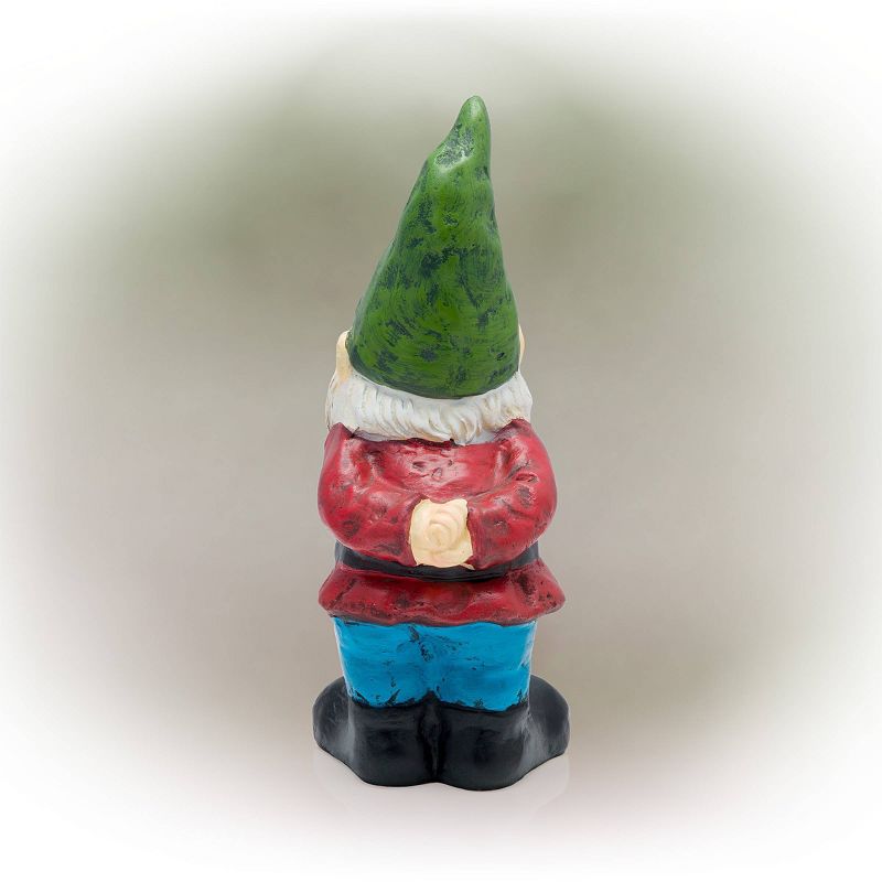 11&#34; Polyresin Bearded Garden Gnome Statue with Hat Green - Alpine Corporation, 6 of 8