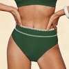 Women's Chic Red Crochet Trim High-Rise Bikini Bottoms - Cupshe - 4 of 4