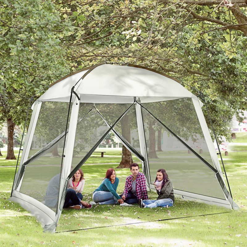 Outsunny Screen Tent, Screen House Room with UV50+ Protection, 2 Doors, and Carry Bag, for Patios Outdoor Camping Activities, 3 of 7