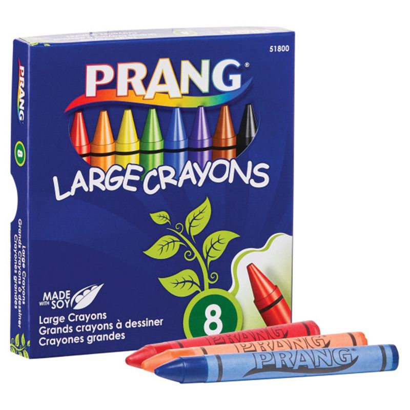 Prang Crayons, Large, Lift Lid Box, 8 Colors, 1 of 2