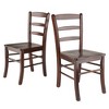 3pc Lynden Set Drop Leaf Dining Table with Ladder Back Chairs Wood/Walnut - Winsome - image 4 of 4
