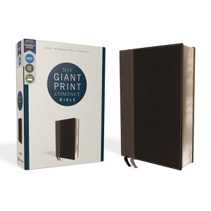 Niv, Giant Print Compact Bible, Leathersoft, Black, Red Letter Edition, Comfort Print - Large Print by  Zondervan (Leather Bound) - 1 of 1