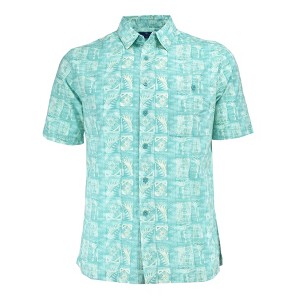 Weekender Men's Mariana Hawaiian Print Short Sleeve Shirt | Beach Glass Small - 1 of 3
