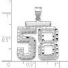 Black Bow Jewelry 14k White Gold, Varsity Collection, Large D/C Pendant, Number 58 - 2 of 3