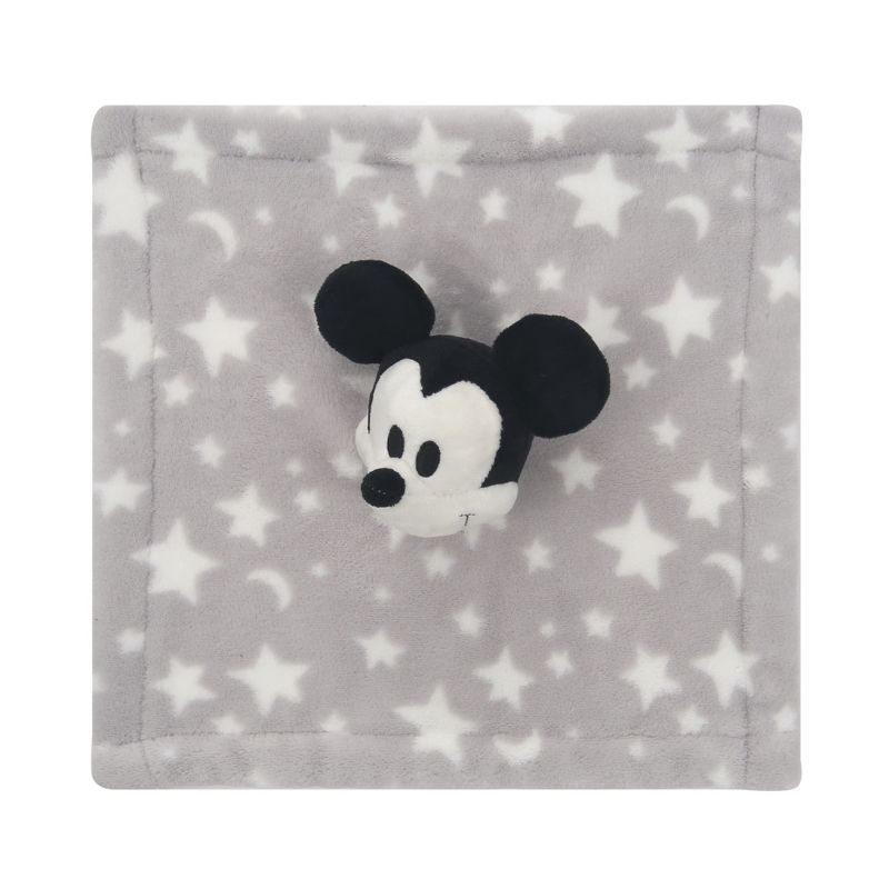 Lambs & Ivy Disney Baby Mickey Mouse Gray Stars Security Blanket/Lovey, 2 of 5