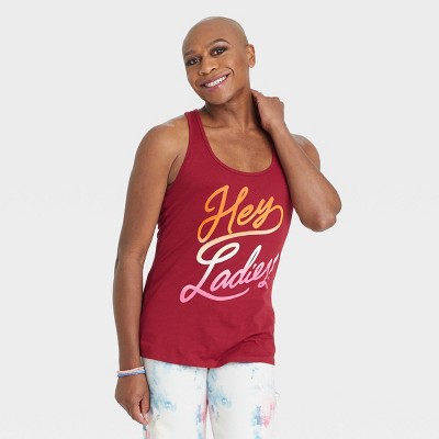 Pride Gender Inclusive Adult 'Hey Ladies' Tank Top - Burgundy