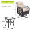 Osparple Outdoor Furniture Set Bistro Set Wicker Woven Rocking Chairs with Cushions Glass Coffee Table for Outdoor, Patio, Terrace - 3 of 4