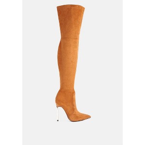 Jaynetts Stretch Suede Micro High Knee Boots Women - 1 of 4